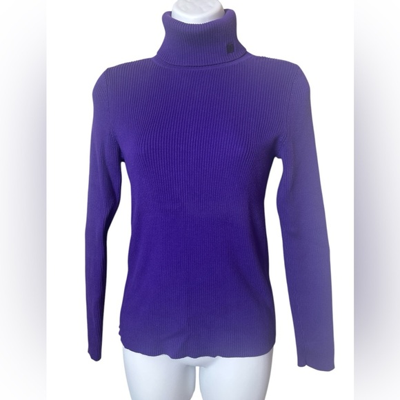 Lauren Ralph Lauren Sweaters - Lauren Ralph Lauren Womens Purple Turtleneck Pullover Size S 100% Cotton Bodycon